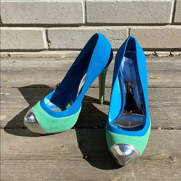 Women’s JustFab color block platform heels - Picture 2 of 5